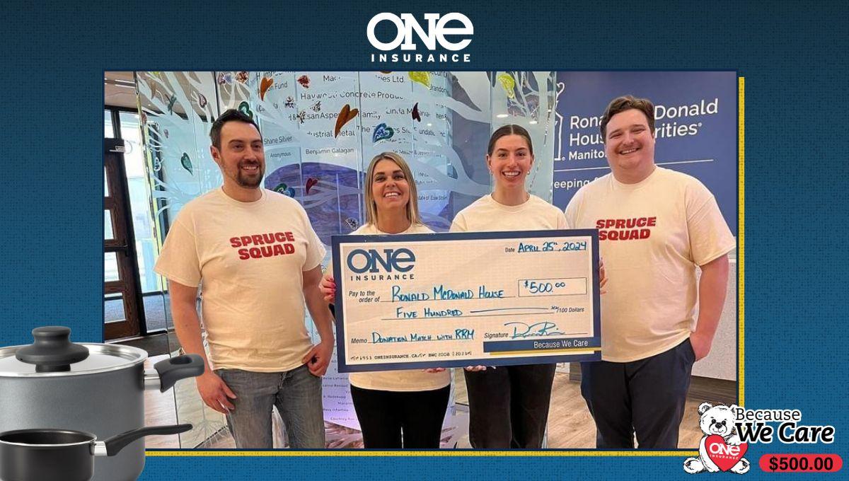 ONE Insurance Partners with Red River Mutual’s Spruce Squad to Support Ronald McDonald House Charities Manitoba